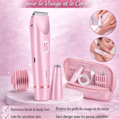 Épilation Douce , Rasoir Électrique 2-en-1 Femme – Rasoir Visage & Corps
