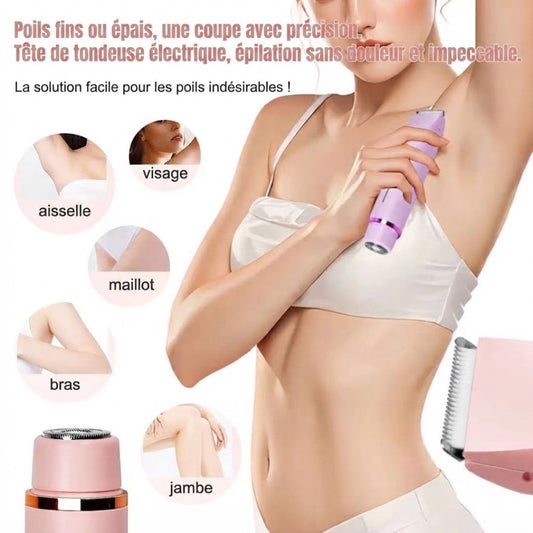 Épilation Douce , Rasoir Électrique 2-en-1 Femme – Rasoir Visage & Corps