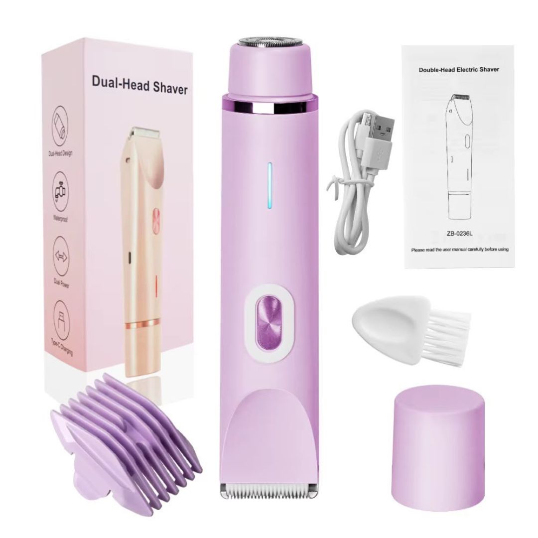 Épilation Douce , Rasoir Électrique 2-en-1 Femme – Rasoir Visage & Corps