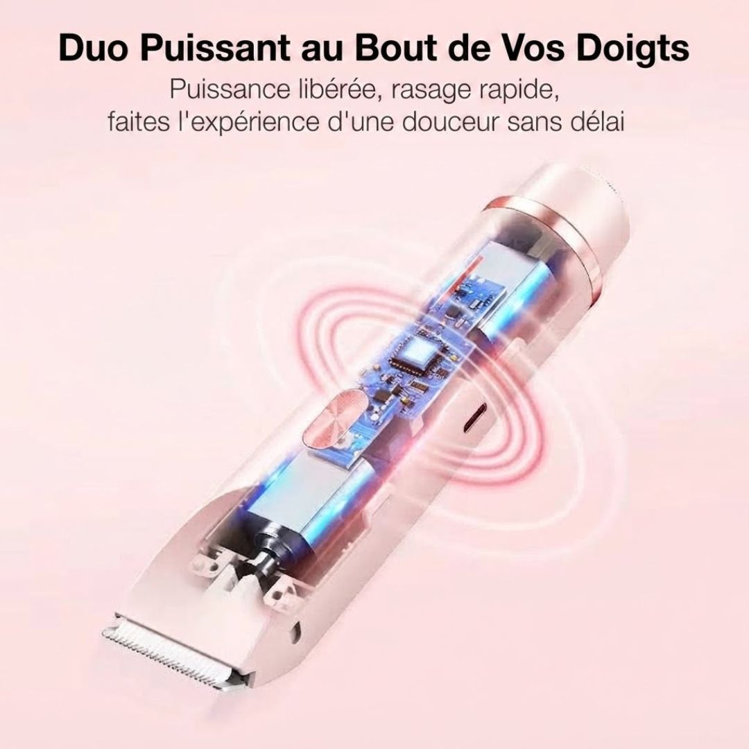 Épilation Douce , Rasoir Électrique 2-en-1 Femme – Rasoir Visage & Corps