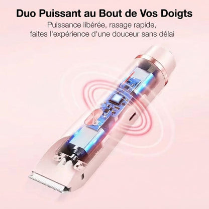 Épilation Douce , Rasoir Électrique 2-en-1 Femme – Rasoir Visage & Corps