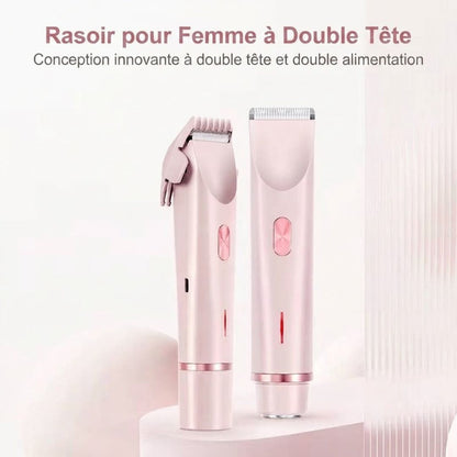 Épilation Douce , Rasoir Électrique 2-en-1 Femme – Rasoir Visage & Corps