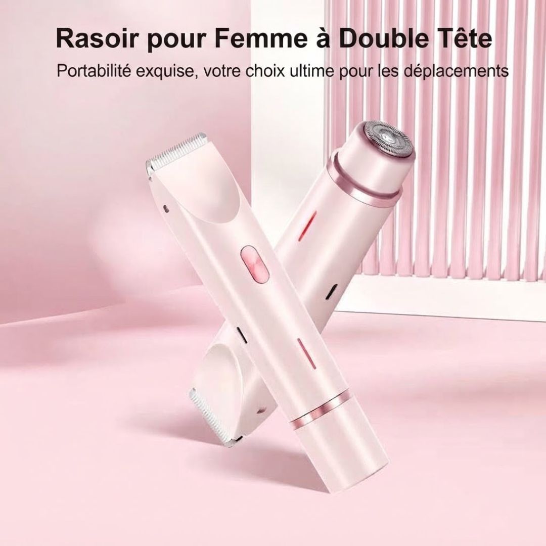 Épilation Douce , Rasoir Électrique 2-en-1 Femme – Rasoir Visage & Corps