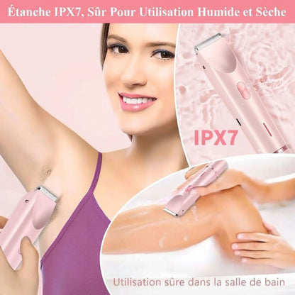 Épilation Douce , Rasoir Électrique 2-en-1 Femme – Rasoir Visage & Corps